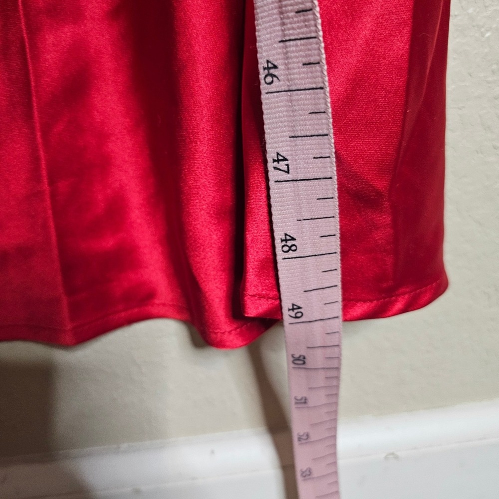 NWT Hello Molly Coolness Calling Red Satin Strapless Open Back Maxi Dress 10 - Picture 10 of 10